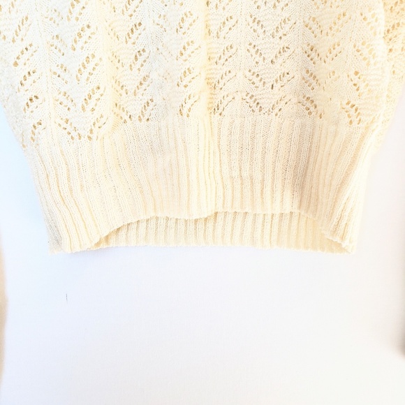 KENETH TOO Cream Long Sleeve Knot Sweater - Picture 3 of 4